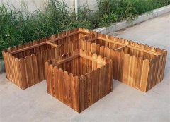 户外碳化木花箱